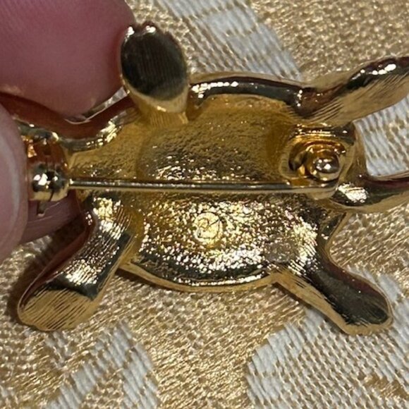 SWAROVSKI Crystal Gold Tone TURTLE BROOCH - Picture 10 of 10